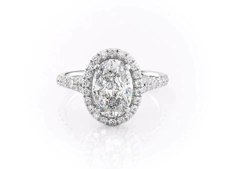 The Miley Set With A 3 Carat Oval Moissanite Online Sale