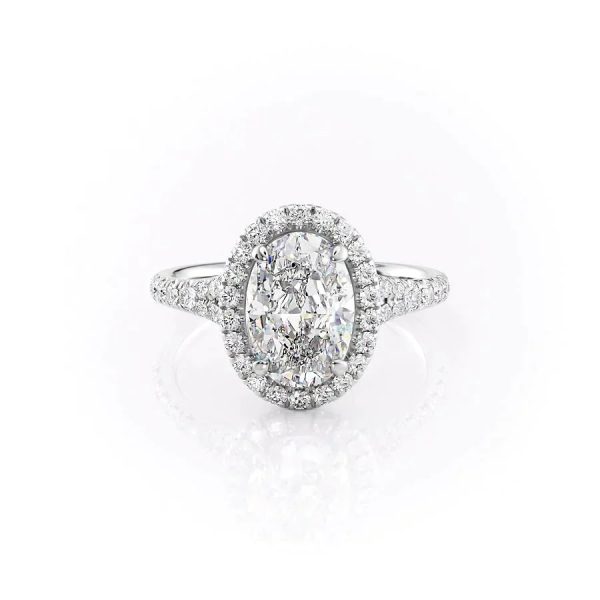 The Miley Set With A 3 Carat Oval Moissanite Online Sale