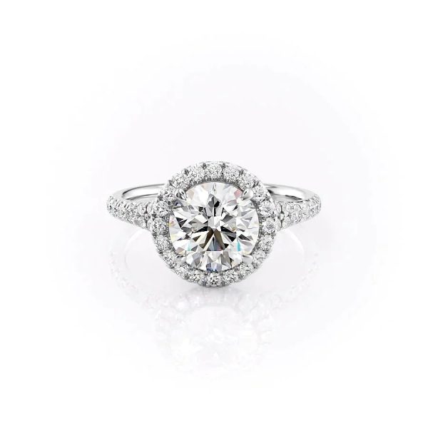 The Miley Set With A 5 Carat Round Moissanite on Sale